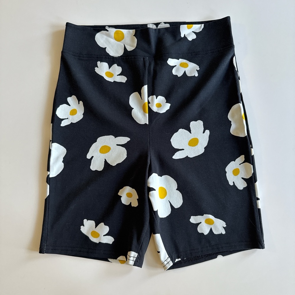 Urban Outfitters Black Floral Bike Shorts